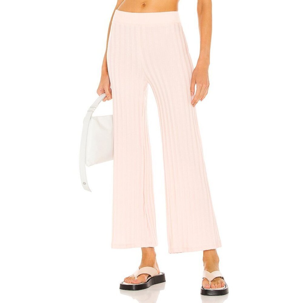 Jonathan Simkhai 2 Piece SET Ribbed.Bralette and Wide Leg Pant in Rosebud Size S - Picture 7 of 7
